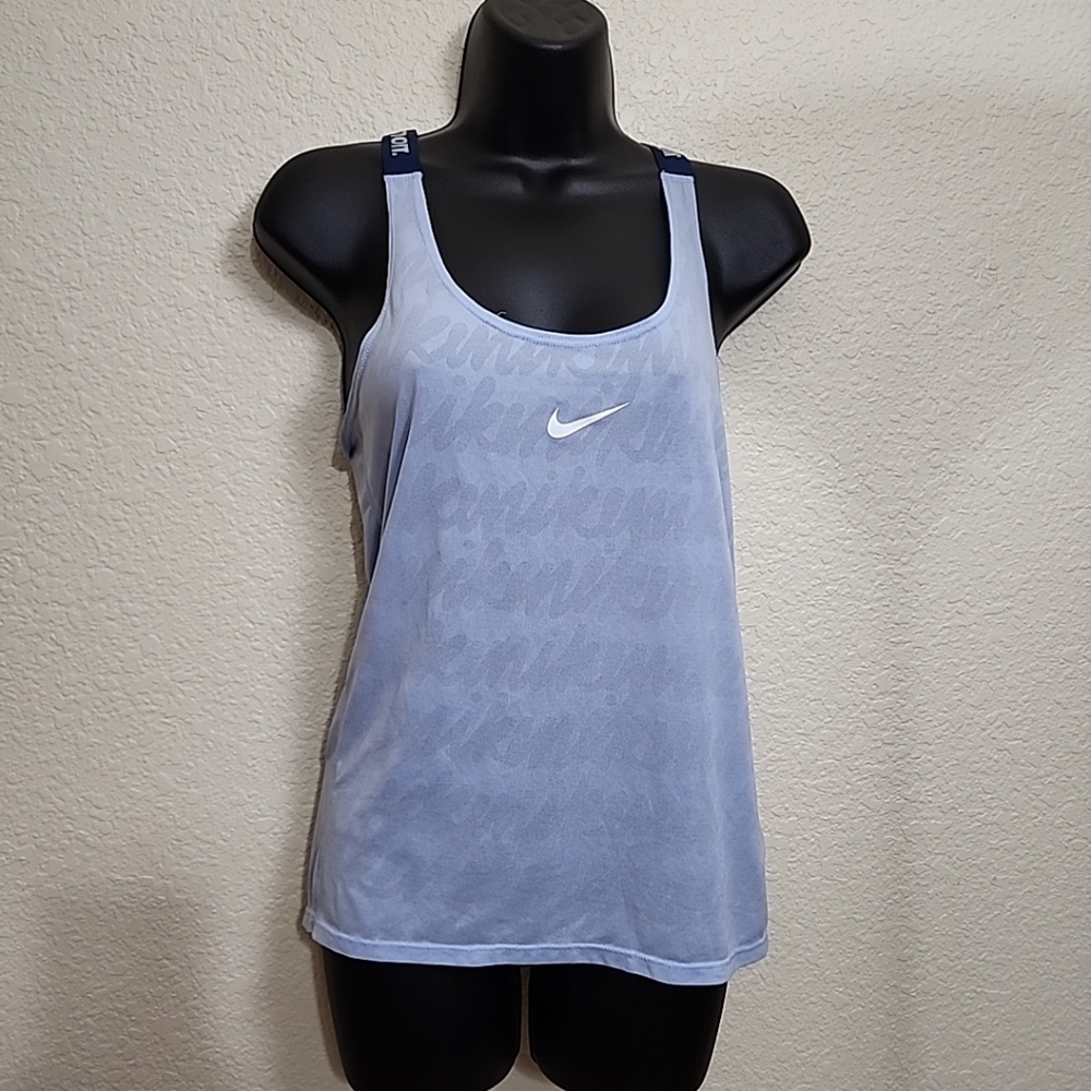 NIKE Dri-Fit Light Blue Fly-away Back Racerback Tank Women Sz Small.